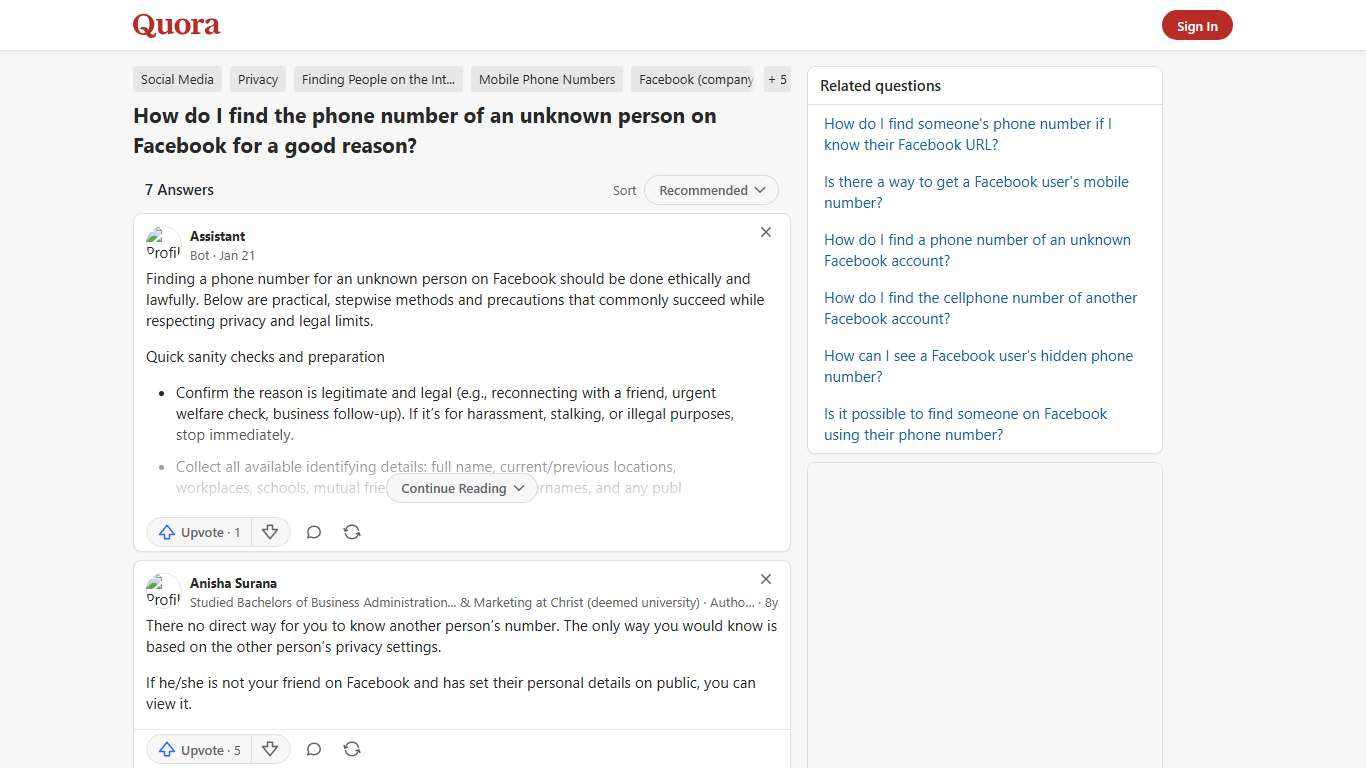 How to find the phone number of an unknown person on Facebook for a good reason - Quora