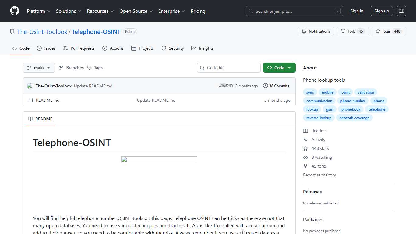 GitHub - The-Osint-Toolbox/Telephone-OSINT: Phone lookup tools